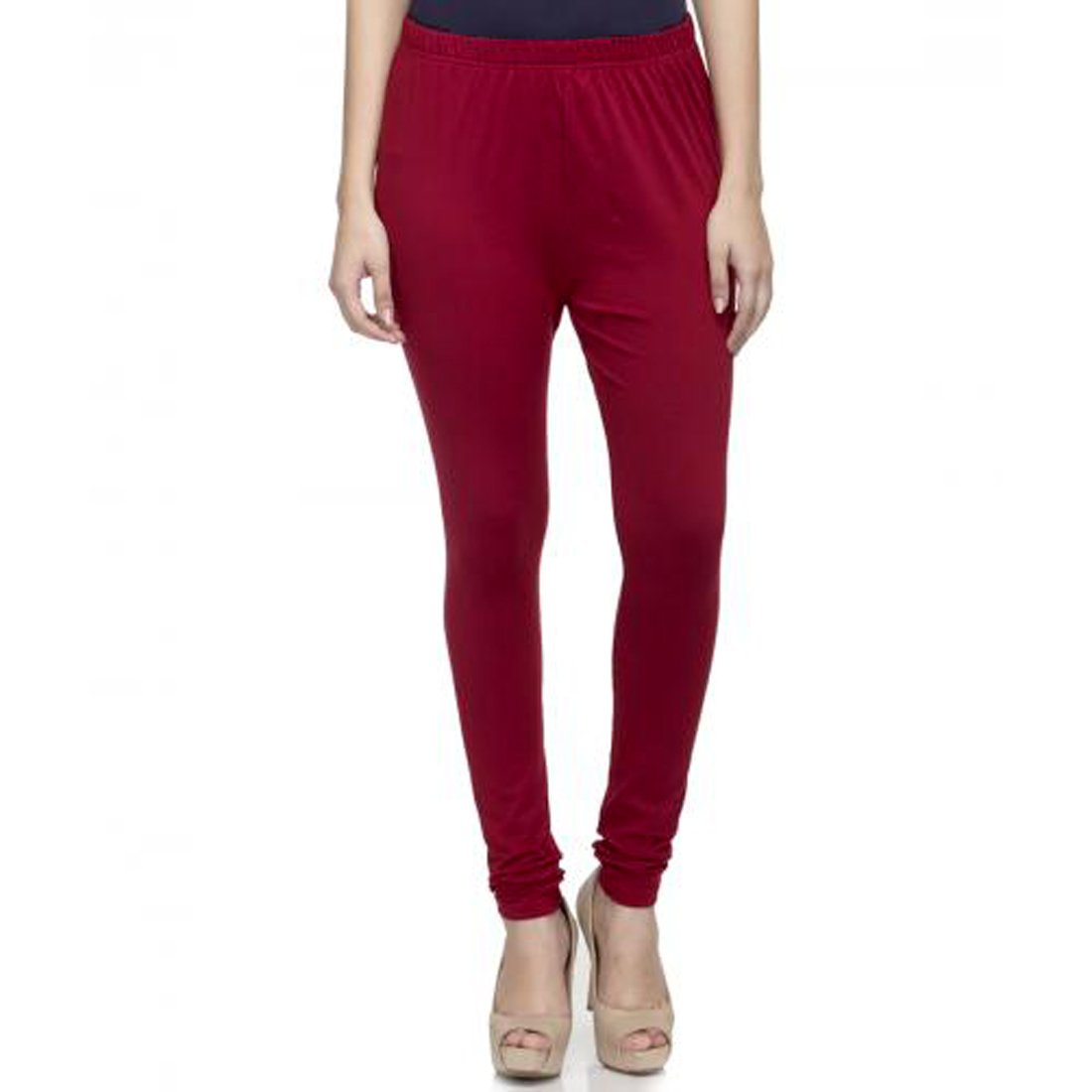 inkdice Women's Cotton Lycra 4 Way Stretchable Maroon Churidar Leggings - Free Size Comfortable Stylish Girl's Churidar Full length-picture-29