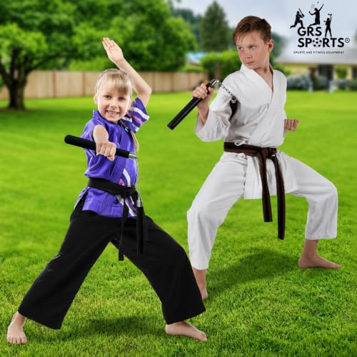 Image of Original Nunchaku Karate Nunchucks with Black Foam Handle | Karate Equipment, Foam Grip, Martial Arts, Training Nunchucks, Black Handle