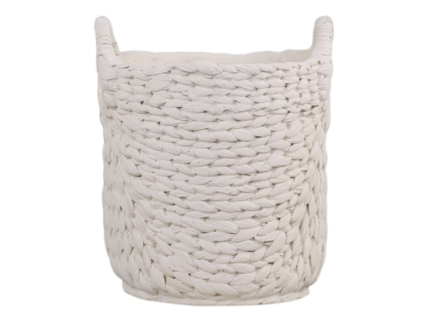 Chic Antique Corte - Macetero de cemento (22 x 18,5 cm), color blanco