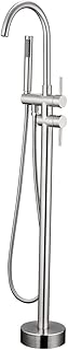 Fapully Luxury Bathroom Free-standing Bathtub Faucet Tub Filler with Hand Shower Brushed Nickel - coolthings.us