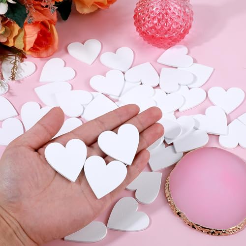 Bewudy 120 Stück Weiße Holzherzen zum Basteln, Holz Streuschmuck als Tischdekoration Streudeko Holz Konfetti Holzherz Deko für Hochzeit Valentinstag Geburtstag Party Kartenherstellung DIY Handwerk(4cm