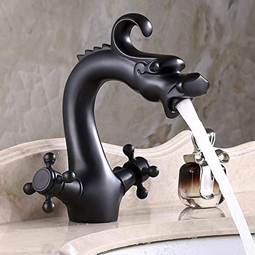 Robinet de cuisine dragon noir rétro mélangeur luxe pour villa