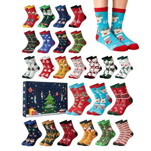 Calendarios de Adviento de 24 días con calcetines unisex para adultos