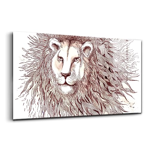 Peinture sur verre d'un lion Wallfluent pour illuminer un mur sombre