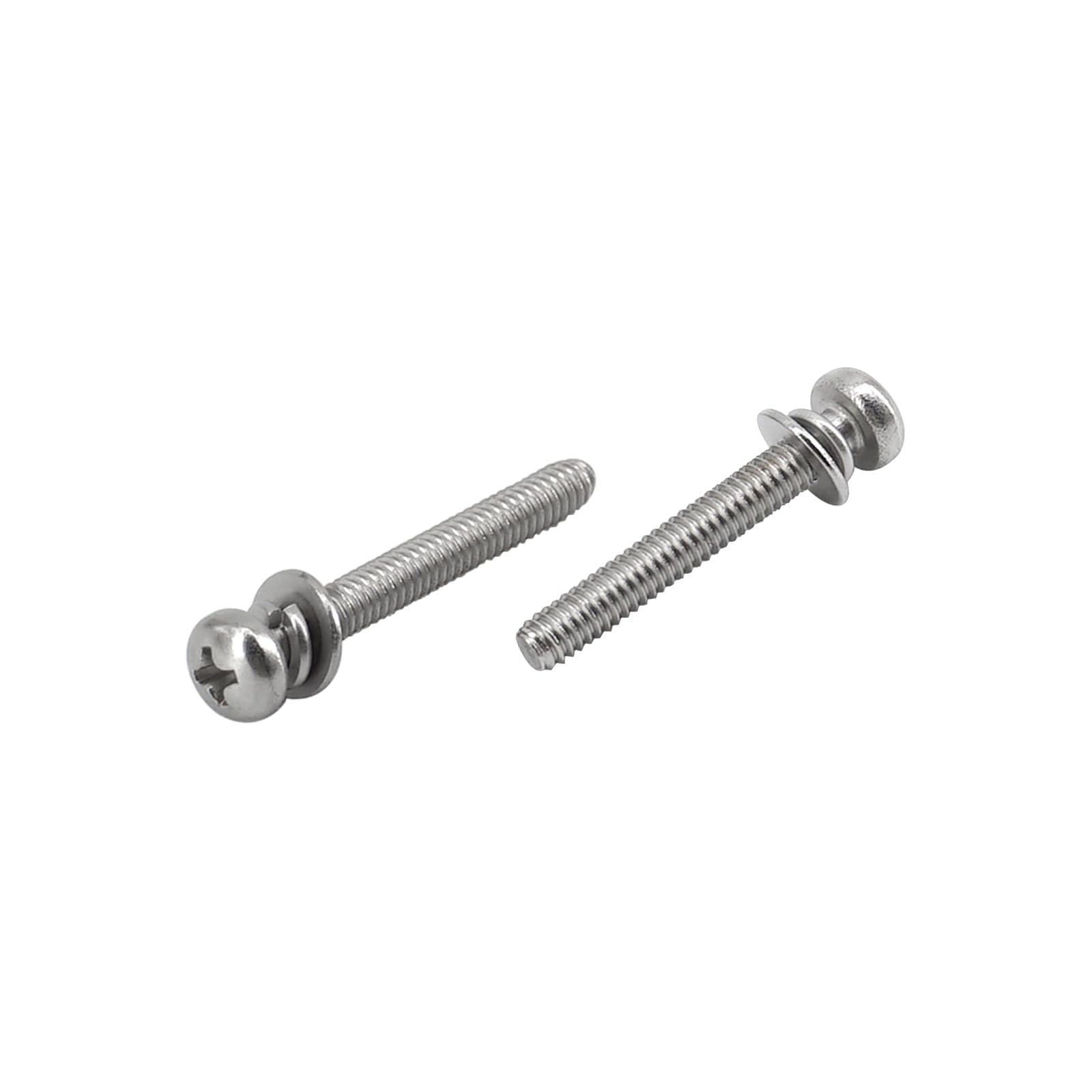 50Pcs M4x25mm 304 Stainless Steel Pan Head Phillips Machine Screws Full Thread Machine Screws with Flat And Spring Washers - Image 3