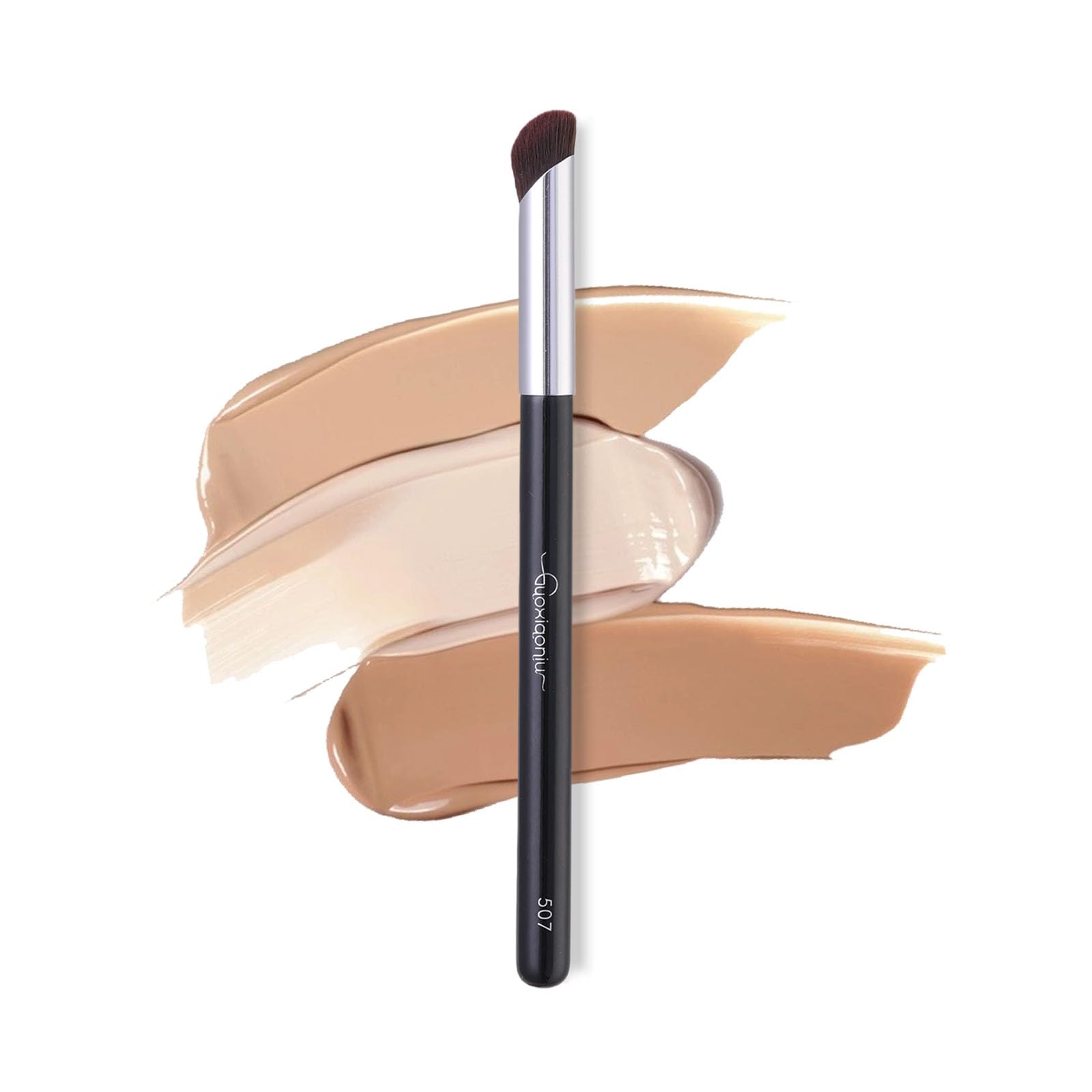 GUOXIAONIU Concealer Brush Under Eye, Angled Concealer Brush, Concealer Blending Brush, Precision Face Synthetic Makeup Brush For Concealing Blending Setting Buffing With Powder Liquid Cream Cosmetics