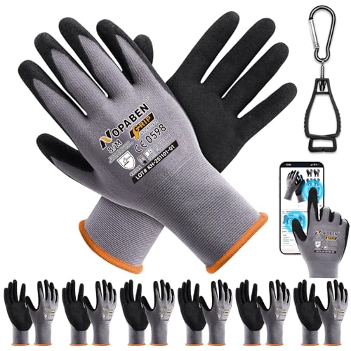 Jasdick Work Gloves for Men and Women, MicroFoam Nitrile Coated