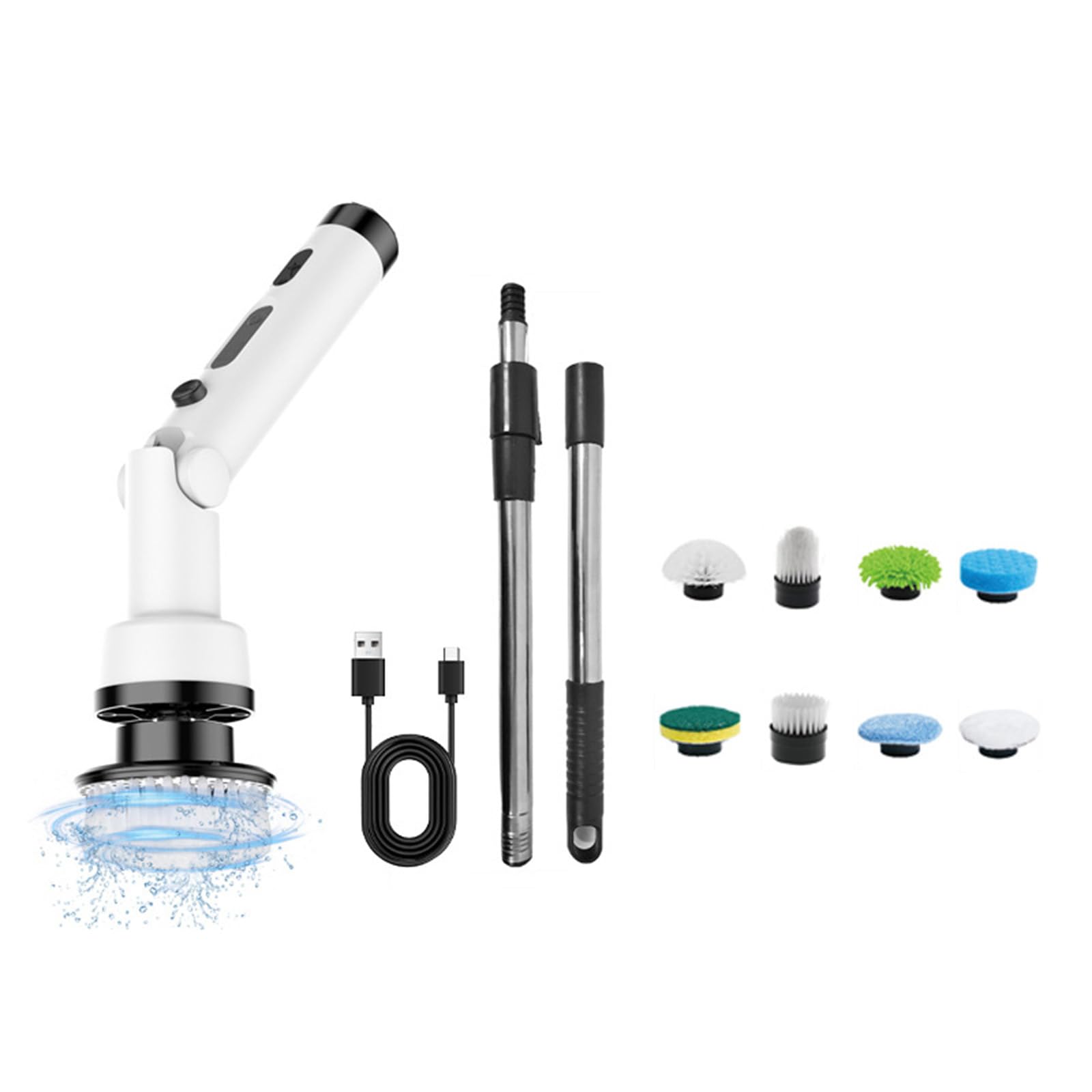 Multipurpose Cordless Cleaning Brush Automatic Rotation Adjustable Handle for Comfortable Cleaning Wall Brush