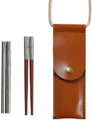 YTGER Reusable Chopsticks Foldable Chopsticks Travel Chopsticks Collapsible Chopsticks, Portable Chopsticks Wooden/Stainless Steel Portable Cutlery