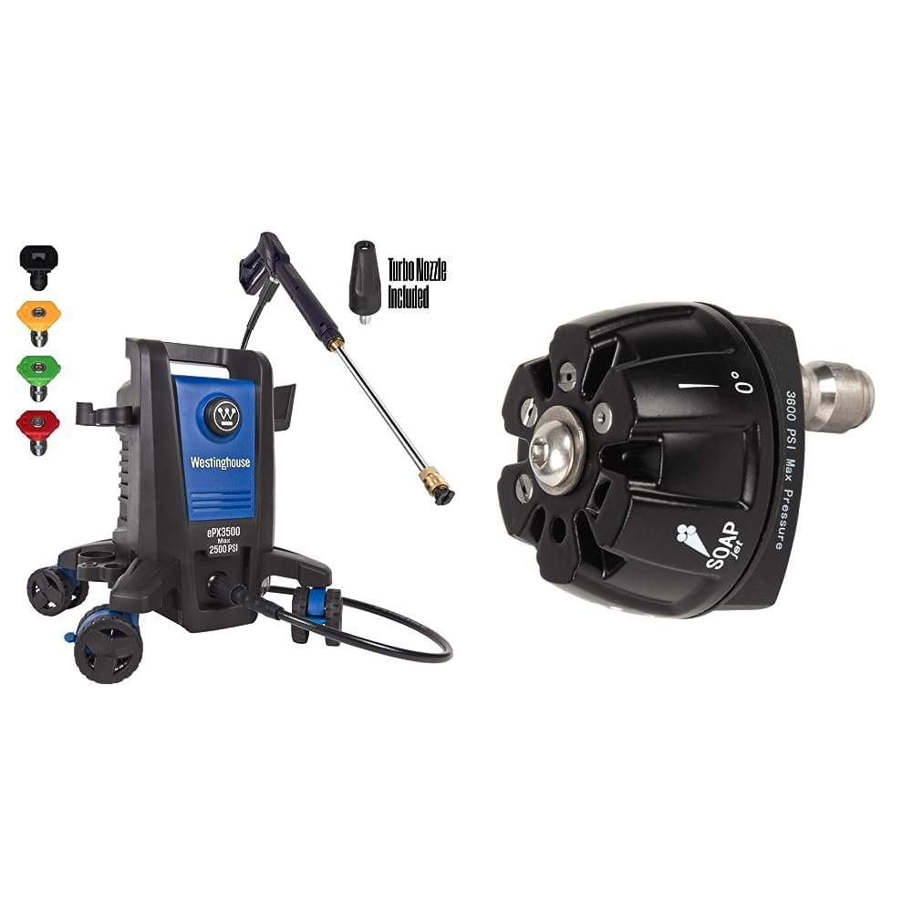 Westinghouse EPX3500 Electric Pressure Washer – 2500 Max PSI, 1.76 GPM, With Soap Tank & Anti-Tip Wheels