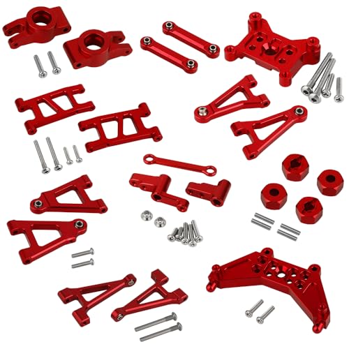 Pothyes MJX Hyper Go 14303 14302 14301 - Soporte de torre de choque de metal para brazo oscilante delantero y trasero, adaptador de rueda para 1/14 RC
