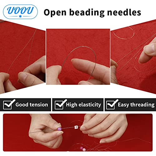 Beading Needles Set Include 60 Pcs Long Straight Beading Thread Needles + 10 Pcs Big Eye Beading Needles, Embroidery Needles With Needle Box, Thimble, Flower Needle Threaders For Jewelry Making #TOP4