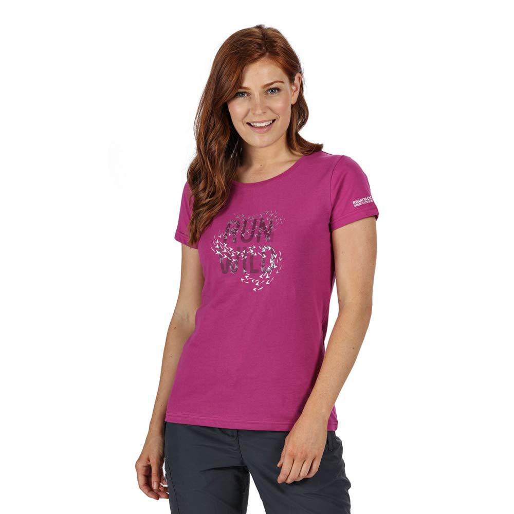 Regatta 100% Cotton Breezed Breathable Short Sleeve Technical T-Shirt with Printed T-Shirts/Polos/Jackets Woman