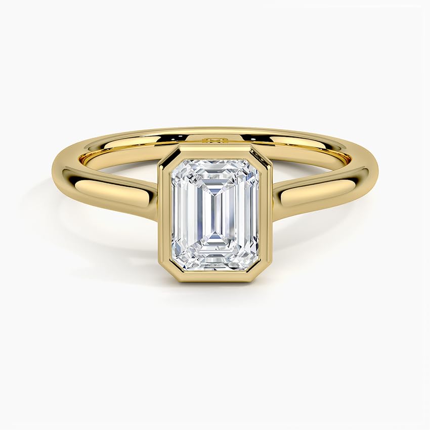 1-3 CT Emerald Bezel Moissanite Ring for Women in 925 Sterling Silver & 10k 14k 18k Solid Gold with Moissanite Engagement ring Christmas Gift for her2