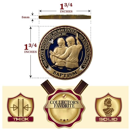 Medallón conmemorativo bautismo 1.75 pulg Zinc miniatura 3