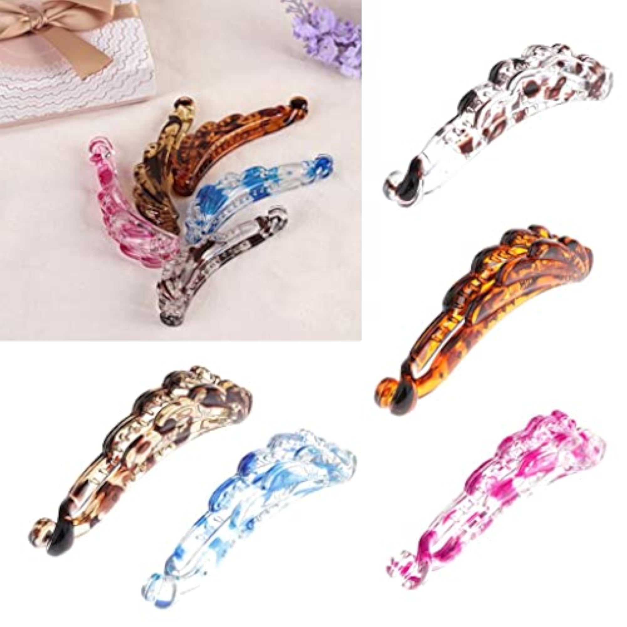 3pc Banana Style Hair Clip Set, Hair Accessories