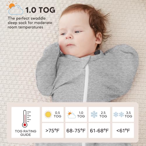 Image of Susurration 2-Pack Baby Swaddle Sleep Sacks - Swaddles for Newborns, Infant 0-3 Months, Baby Girls, Boys, Soft & Snug Newborn Sleep Sack, Nursery Swaddling Blankets(0-1M, 5-8lb)