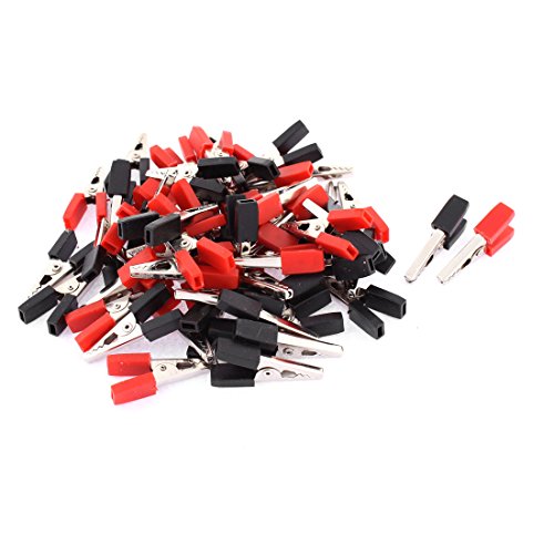 uxcell 60pcs 30mm Pre-Insulated Multimeter Test Work Alligator Clip Clamp
