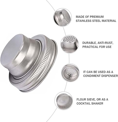 Miniatura 7 de DOITOOL Tapa de coctelera de acero inoxidable 304 duradera para coctelera (plata) herramienta de vino y bar, 1 ud