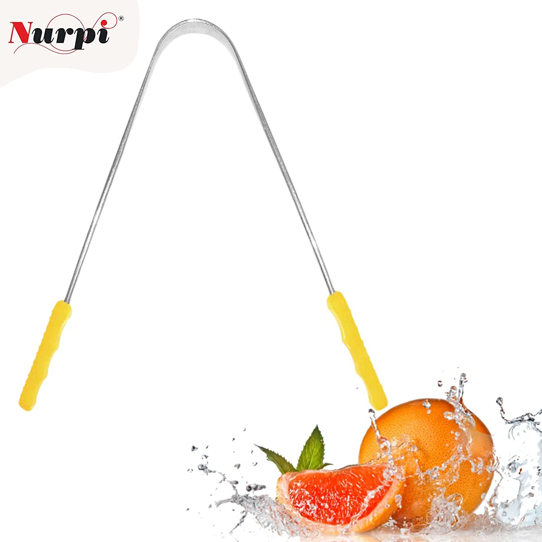 Nurpi Steel Tongue Cleaner for Adults and Kids Fights Bad Breath Oral Care Tongue Cleaner, Easy to Use Travel Friendly- Pack of 1 1