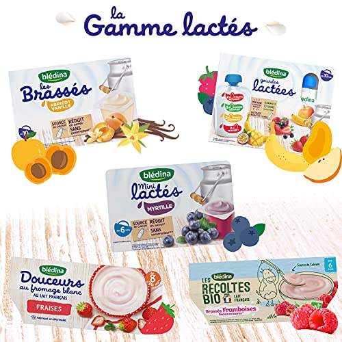 Dessert Lacté Bébé Dès À La Vanille Les Brassés Bledina Les 6 Pots De - vue 7