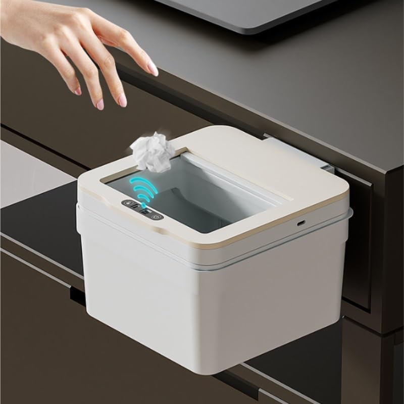 Desktop Intelligent Sensing ABS Garbage Bin Car Mounted Wall Storage Box Office Bathroom Tissue