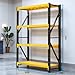 Heavy Duty Warehouse Shelving 4-Tier Industrial Steel Storage Shelves, 2600LB Capacity Per Shelf, Adjustable Shelves for Garage/Factory/Commercial Use (Yellow and Black, W48*D23.7*H79)