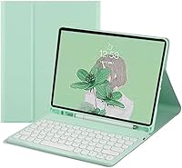 Vista 13 de Funda para iPad Air 13 (M3 2025/M2 2024)/iPad Pro 12.9 2022/2021/2020 con teclado, teclas redondas, imán desmontable, Bluetooth, funda para teclado