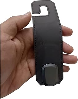 هوك مقعد السيارة شماعات جلد فى خطاف معدن السيارات مسند الرأس بمقعد الخلفي منظم السيارة الداخلية (بني غامق لون أسود)