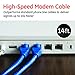 GE RJ11 High Speed Modem Cable, 14ft, 10x Faster than Standard Cable, Blue 35288