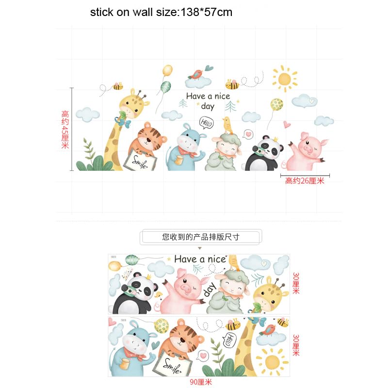 Image of Cute Animal Affirmation Wall Stickers for Kids Room Bedroom Living Room Door Study Boho Nursery Wall Decoration Wall Sticker for Baby Boy Girl Room Bedroom Nursery Playroom Decor