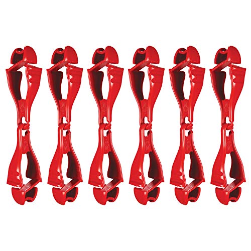 Image of Ergodyne Squids 3400 Glove Clip Holder with Dual Clips, 6-Pack, Red