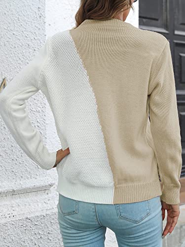 Camiseta,Henniu Suéter feminino com decote em O e pulôveres casuais coloridos