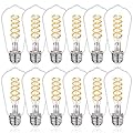 ST58 Edison Bulbs 60 Watt Led, 4000K Vintage Light Bulbs, E26 Led Bulb 60 Watt Dimmable Plastic 600ML, Antique Decorative Filament LED Bulb for Bedroom Office Fan Lights Ceiling Fixtures 12 Pack