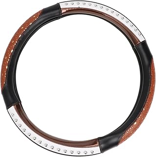 SUPVOX Steering Wheel Covers Steering Wheel Cover Diamond Steering Wheel Cover Resistant Steering Case Automotive Anti-Slip Leather Car Wheel Protector