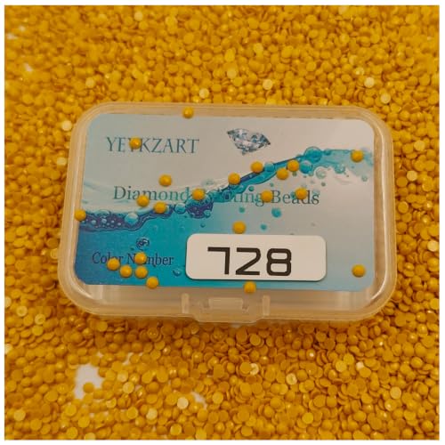 YEYKZART 728 Diamond Painting Replacement Diamonds Drills Beads Drills Gems Round for Diamond Art Missing Color 3500 PCS