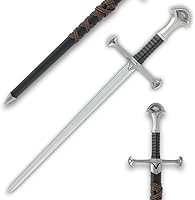 Vista 1 de Tomahawk - Espada ancha corta de guerrero de la Edad Media Hoja de doble filo de 17 pulgadas Espada ancha medieval Reproducción auténtica Mango