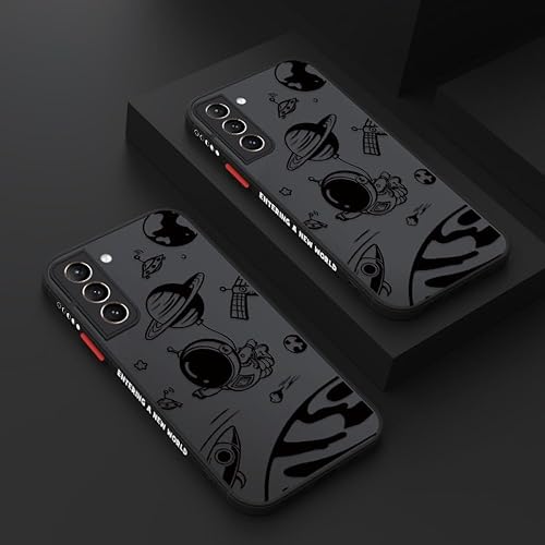Miniatura 10 de Space Astronaut - Funda mate para Samsung Galaxy S22 S21 Ultra S20 S21 FE Plus A54 S23 A14 A34 A72 A71 A51 A52 A53 5G (cubierta rígida, color negro)