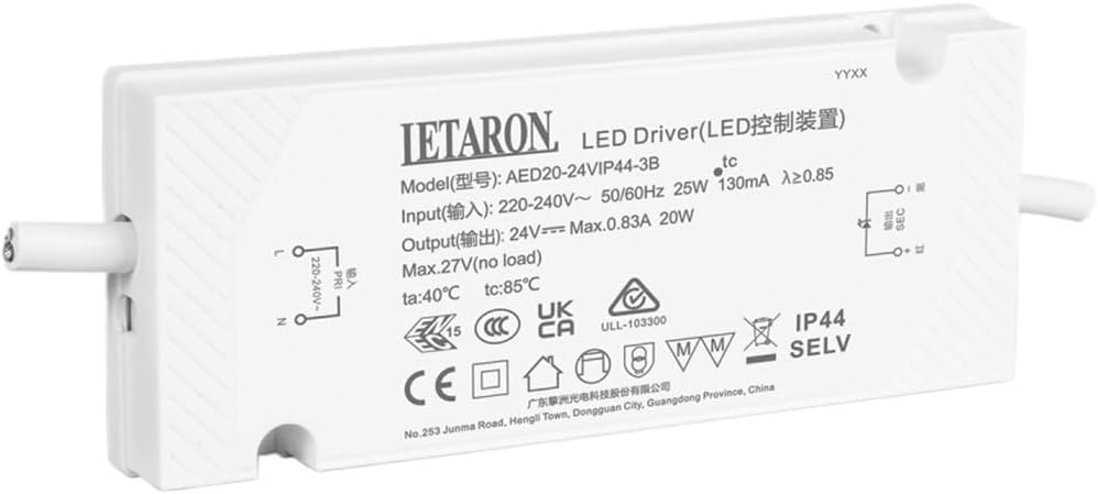 AED20-24VIP44-3B European Standard Ultra-Thin Bathroom Mirror Constant Voltage Power Supply 24V20W