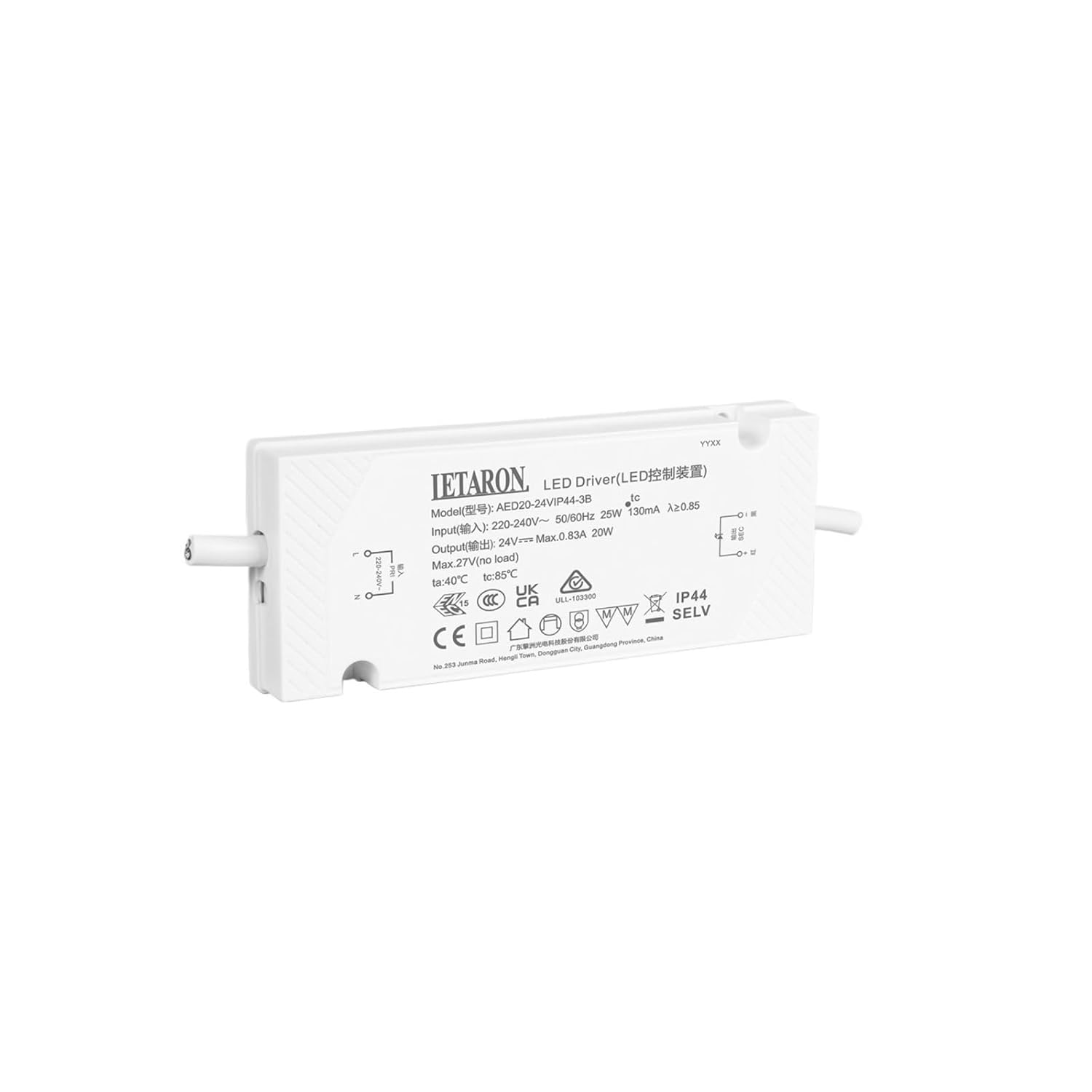 AED20-24VIP44-3B European Standard Ultra-Thin Bathroom Mirror Constant Voltage Power Supply 24V20W