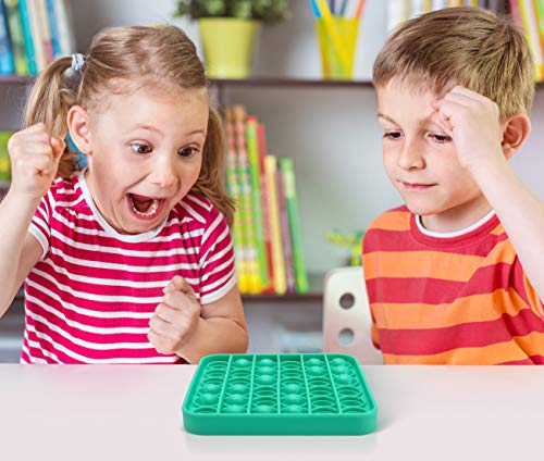 Colplay Pop Pop Fidget Toys,Push Pop Bubble Fidget Sensory Toy,Autism Special Needs Silicone Stress Relief Toy,Great Fidget Toy Sensory Toys Novelty Gifts for Girls Boys Kids Adults(Green-Square)