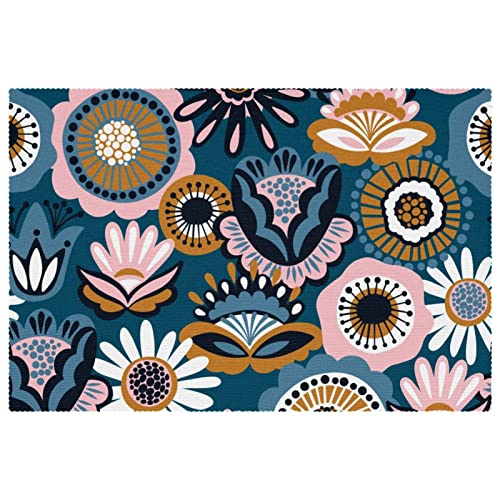 Set de table floral résistant à la chaleur et lavable pour repas