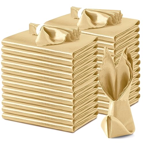 Servilletas de Satén Doradas 24 Pack 43x51 cm Cuadradas miniatura 1