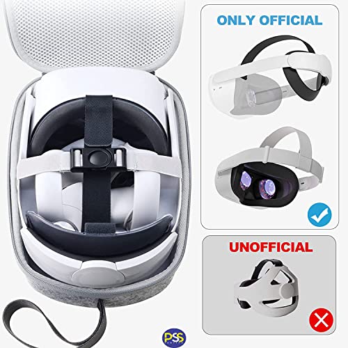 Image of PSS Storage Bag Case for Meta Quest 2 Oculus Quest 2 Travel Bag,Hard Carrying Case Carrying Bag Compatible with Oculus Quest 2 Storing VR Gaming Headset and Touch Controllers Accessories (Gray)