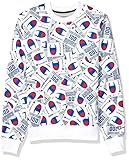 Champion Men's Super Fleece 2.0 Crew-JOCKTAG AOP, Jockey Tang Scatter max White, Small