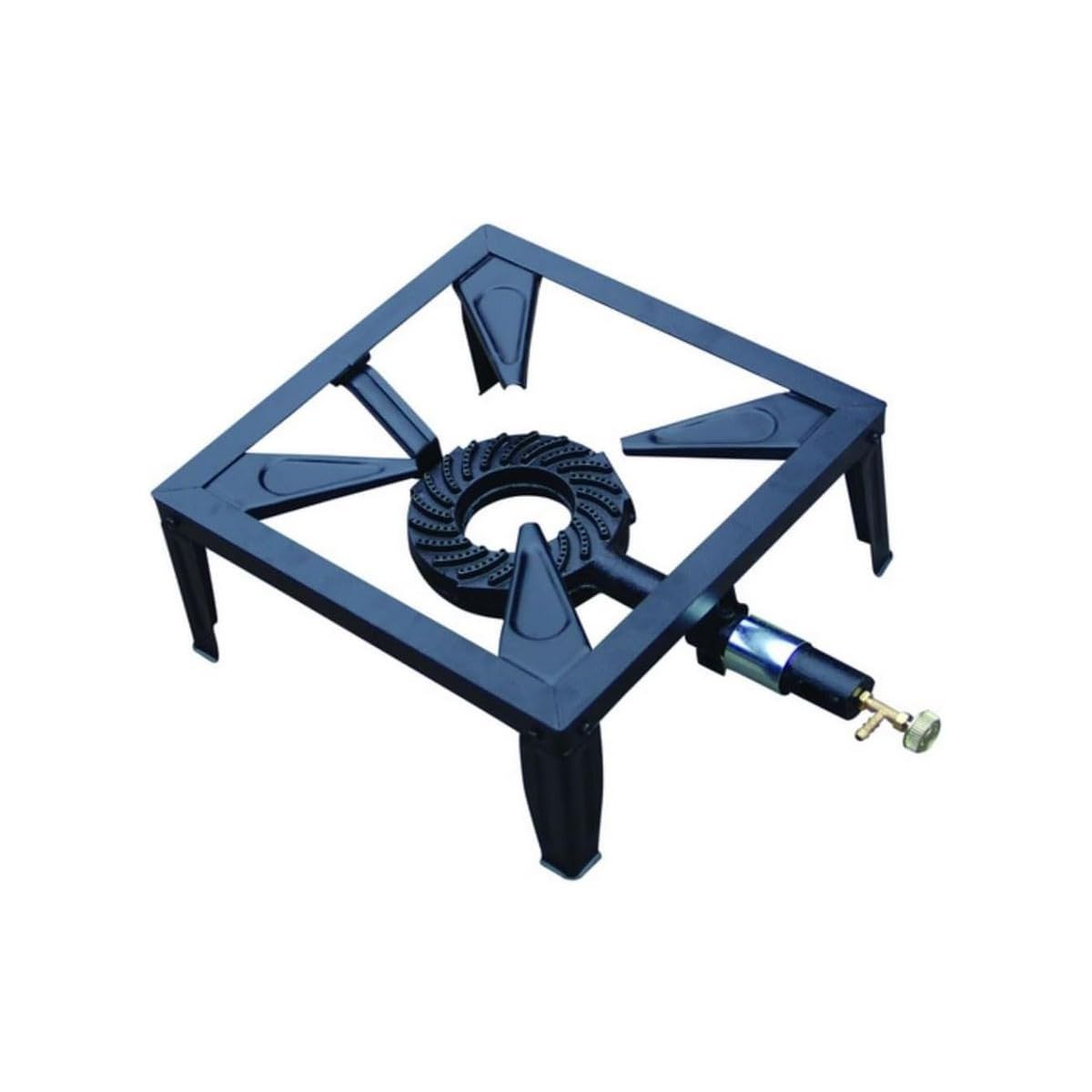 INTEC - Hornillo de gas 7,5 KW acero esmaltado quemador de hierro fundido hornillo catering 4 patas de cocción exterior