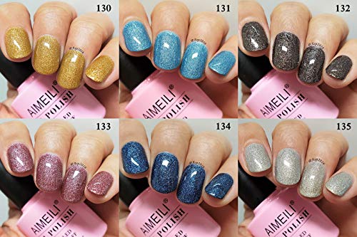 AIMEILI UV LED Gellack mehrfarbig ablösbarer Matte Gel Nagellack Set Gel Nail Polish Kit - 6 x 10ml - Set Nummer 33 – Bild 4