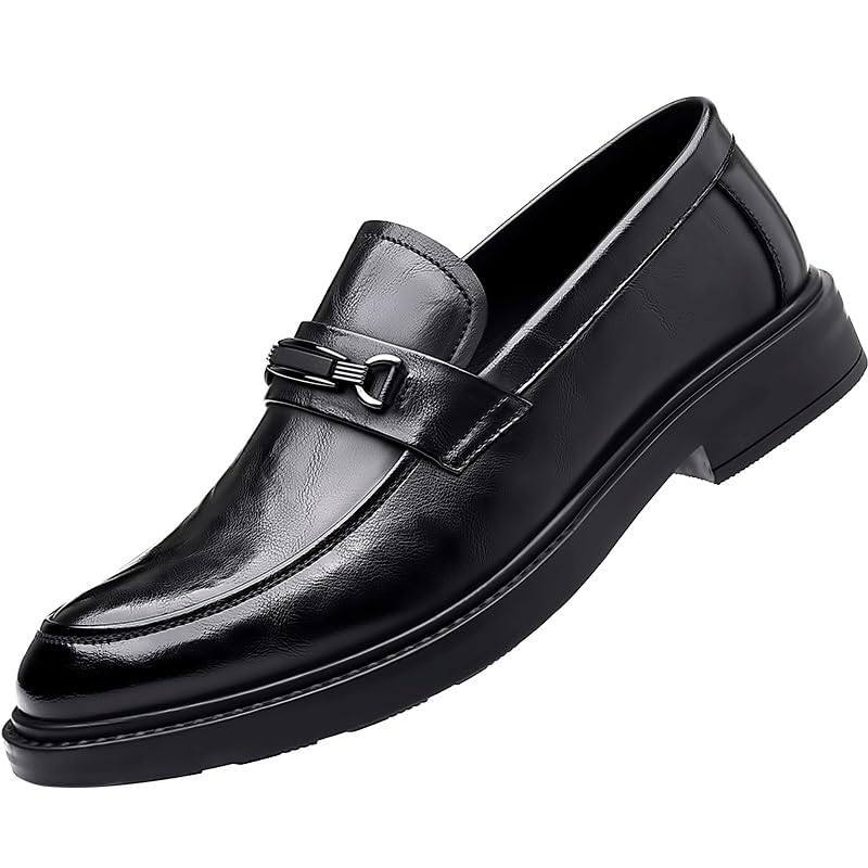 Men’s Leather Dress Slip-On Shoes Oxford Business Formal Wedding Shoes for Men Classic Pointed Toe Lace Up Non-Slip Comfortable Soft Sole Shoes