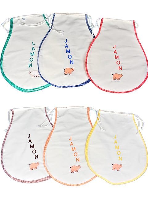 Genérico Cubre Jamón, Paño Jamonero, Protector Jamón y Paletilla, Forma Redondeada, Surtido de Colores, Talla Única, Diseño Divertido, 60% Algodón, Bordado