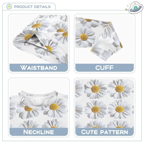 JUNZAN Beauty Daisy White Kids Boys Sweatshirts Hoodies Crewneck Kids Hoodies Boys Camping 4T3